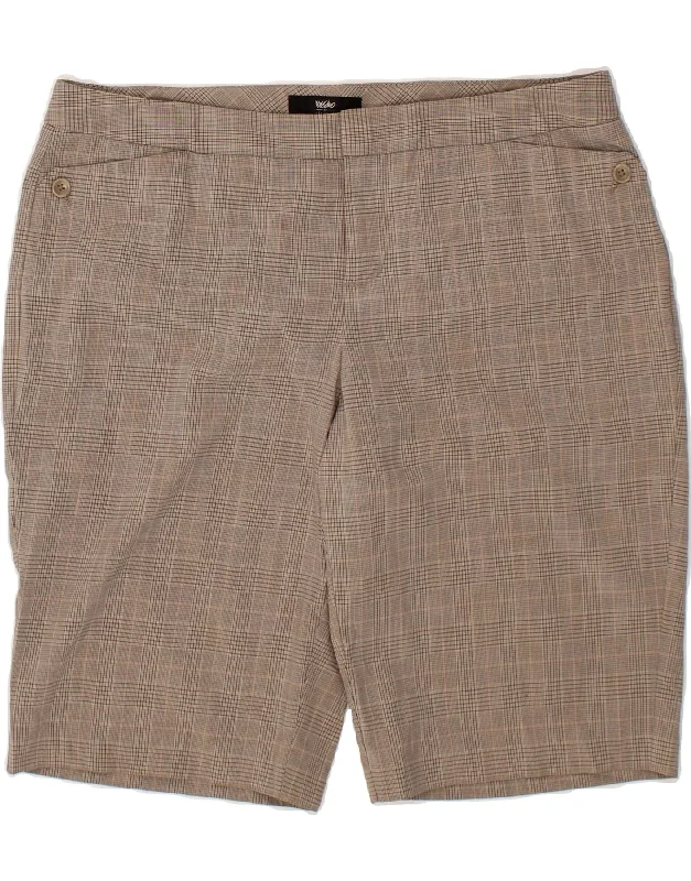 Street Sports Shoes MOSSIMO Womens Stretch Casual Shorts US 12 Large W34 Brown Check Polyester