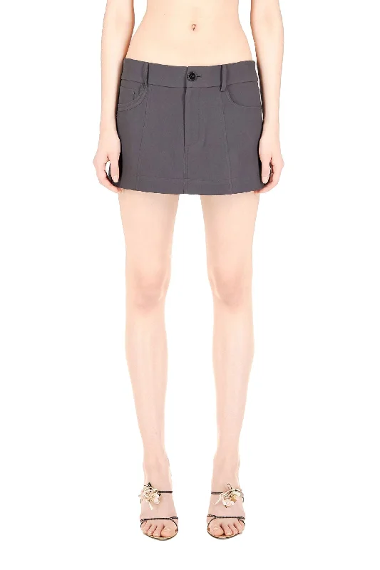Comfortable And Versatile Charcoal A-Line Mini Skirt