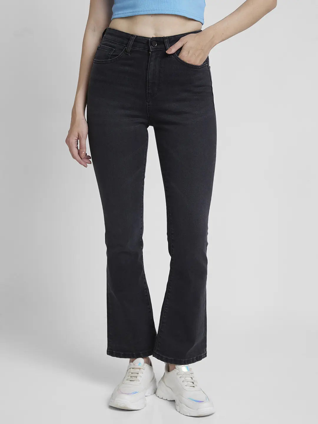 Urban Style Spykar Women Black Lycra Bootcut Fit Ankle Length Clean Look Jeans -(Elissa) Urban Style Spykar Women Black Lycra Bootcut Fit Ankle Length Clean Look Jeans -(Elissa)
