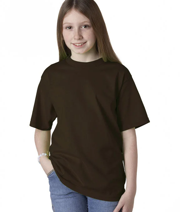 Slightly Flared Design 3930B - Fruit of the Loom Youth 100% Heavy Cotton HD® T-Shirt | Chocolate