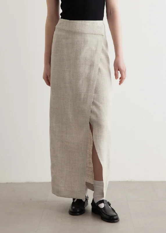 Letter embroidery Overlap Skirt