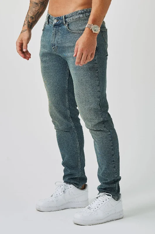 High-end Design SLIM FIT JEANS 2.0 - STONE WASHED BLUE