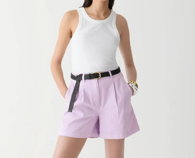 Simple Matching Pleated Capeside Chino Short In Vintage Lilac