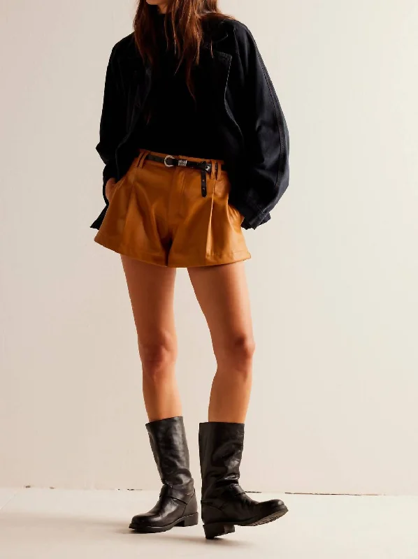 Easygoing Style Free Reign Vegan Short In Brown Sugar