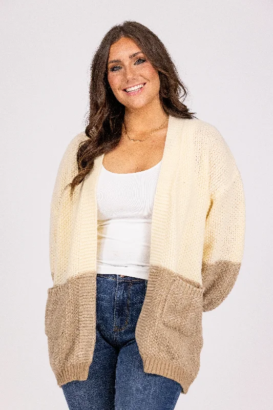 Feminine Charm Moonlight Dreams Women's Color Block Knit Cardigan
