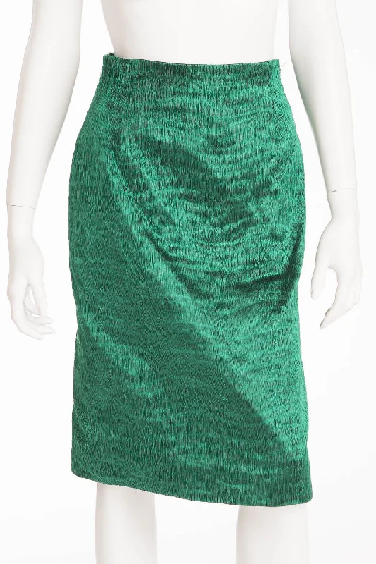 Design Must-have Rochas - Green Fur Pencil Skirt