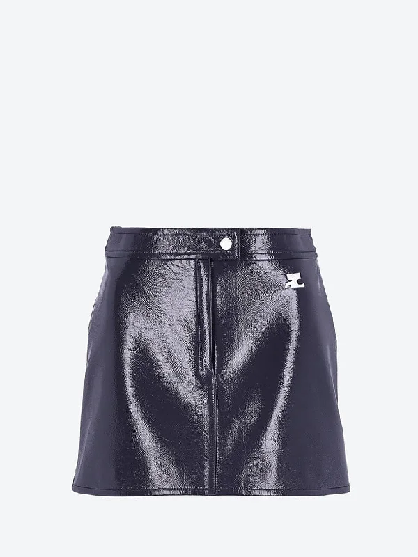 Sports Fitness Style Reedition vinyl mini skirt