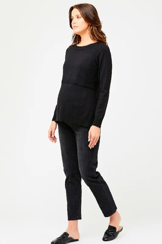 Printed Patterns Toni Maternity & Nursing Knit Caviar by Ripe
