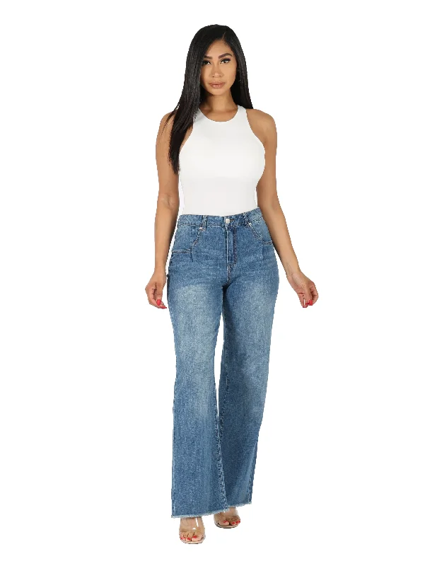 Denim Design Reconstructed Wide Leg Pant