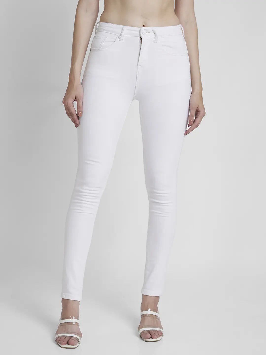 Perfect Tailoring Spykar Women White Lycra Skinny Fit Regular Length Slash Knee Jeans -(Adora) Perfect Tailoring Spykar Women White Lycra Skinny Fit Regular Length Slash Knee Jeans -(Adora)