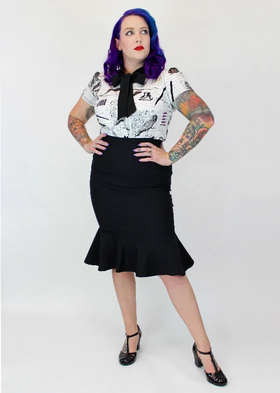 Easygoing Style Mermaid Bodycon Black or Red Midi Skirt #EAWTT