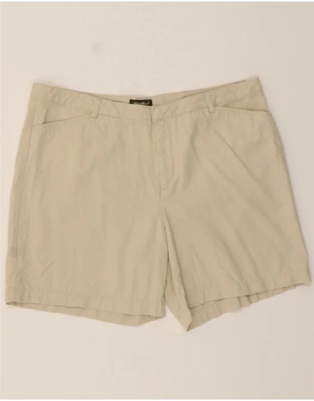 European Plan EDDIE BAUER Womens Casual Shorts US 18 2XL W38  Beige Cotton