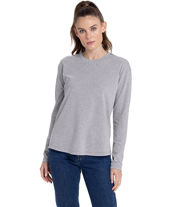 Energetic 3911NL - Next Level Ladies Relaxed Long Sleeve T-Shirt | Heather Grey