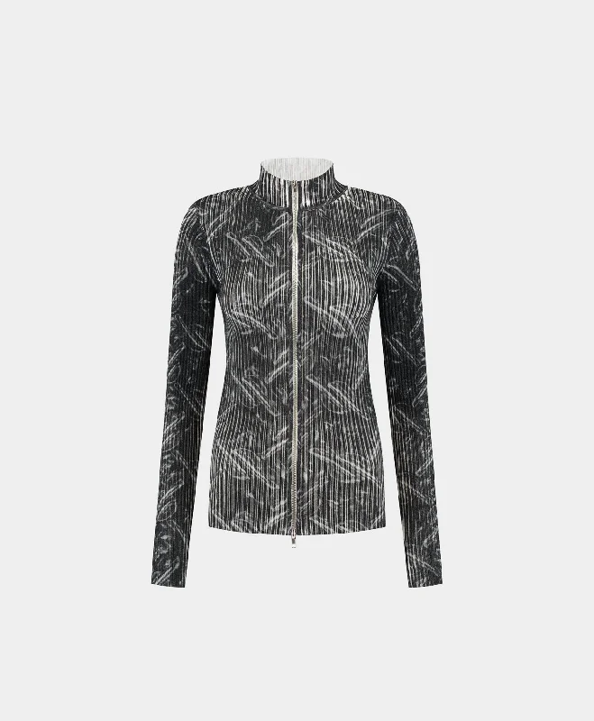 College Style Black Alora Bubblewrap Knit Cardigan