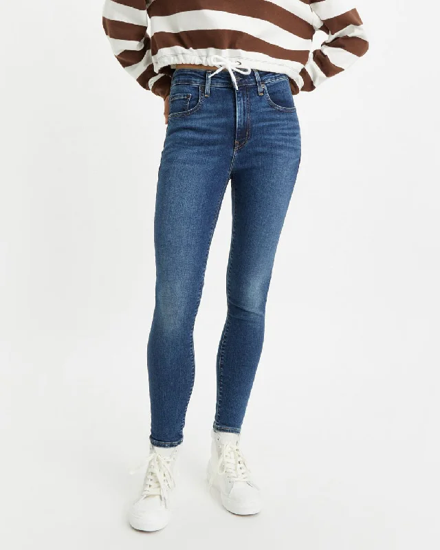 Casual And Versatile Levi's® Womens 721 High Rise Skinny Jeans - Blue Wave Dark