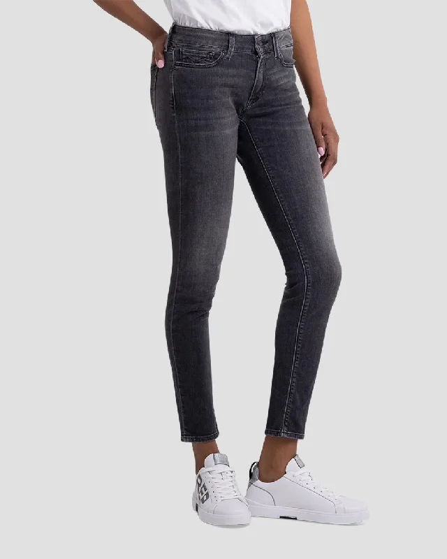 Slim Fit Replay Womens New Luz Skinny Fit Jeans - Medium Grey