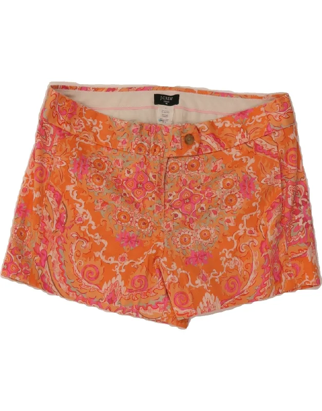 Relaxed Wear J. CREW Womens Chino Shorts US 4 Small W32 Orange Floral Cotton