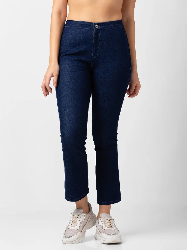 Street Fashion Spykar Women Dark Blue Cotton Bootcut Fit Ankle Length Jeans (Elissa) Street Fashion Spykar Women Dark Blue Cotton Bootcut Fit Ankle Length Jeans (Elissa)