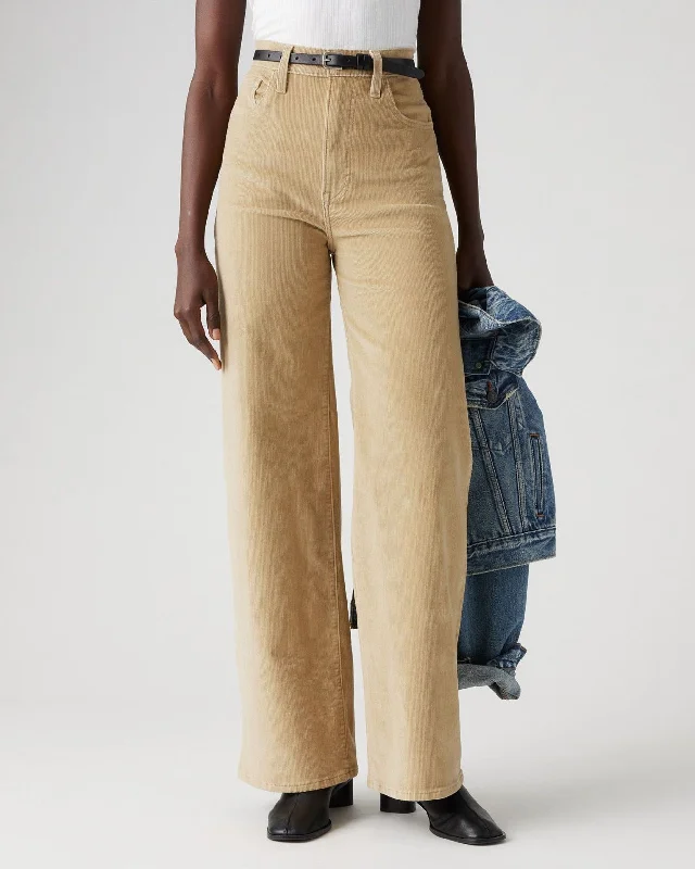 Elegant And Charming Levi's® Womens Ribcage Wide Leg Cords - Safari