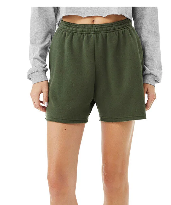 Romantic And Sweet 3787 - Bella + Canvas Ladies Cutoff Sweatshorts | Military Green