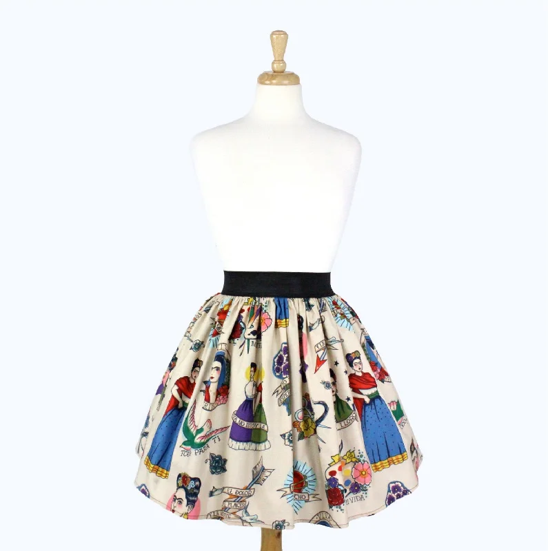 Comfortable Jackets Colorful Elastic Frida Portrait Skirt # S-AP646