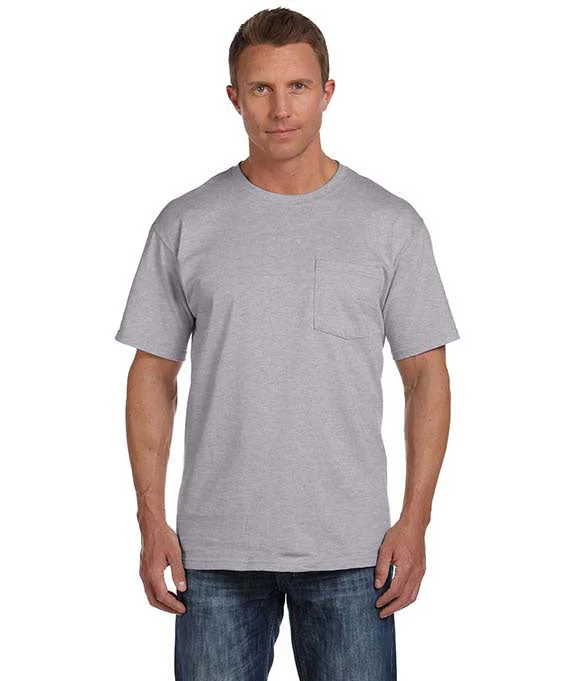 Knitted Design 3930P - Fruit of the Loom 100% Heavy Cotton HD® Pocket T-Shirt | Athletic Heather Knitted Design 3930P - Fruit of the Loom 100% Heavy Cotton HD® Pocket T-Shirt | Athletic Heather