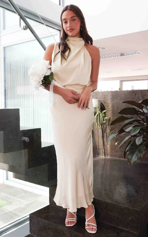 Trendy And Casual Cobero Maxi Dress - Cream Bone