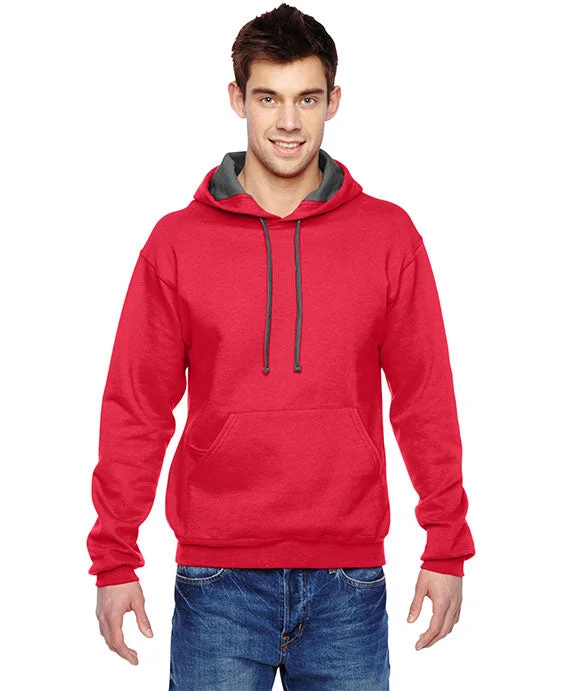 Retro Stripes SF76R - Fruit of the Loom Adult SofSpun® Hooded Sweatshirt | Fiery Red Retro Stripes SF76R - Fruit of the Loom Adult SofSpun® Hooded Sweatshirt | Fiery Red