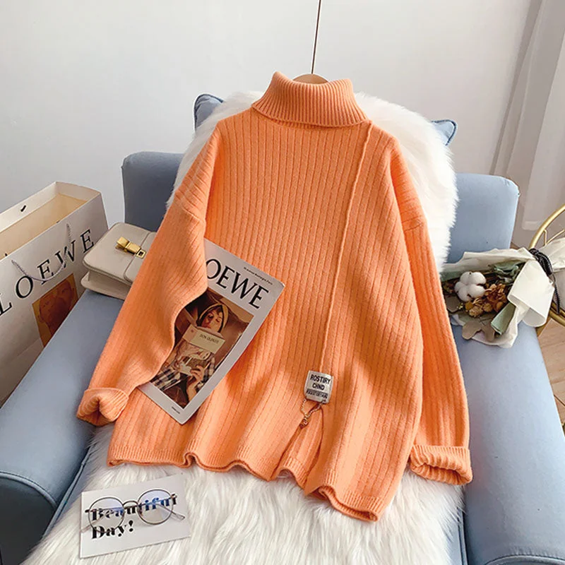 Comfortable Design Lazy wind high neck sweater thickened bottomed Shirt Top  5208