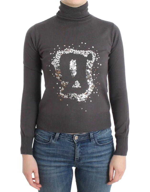 Warm Atmosphere John Galliano Elegant Virgin Wool Turtleneck Women's Sweater