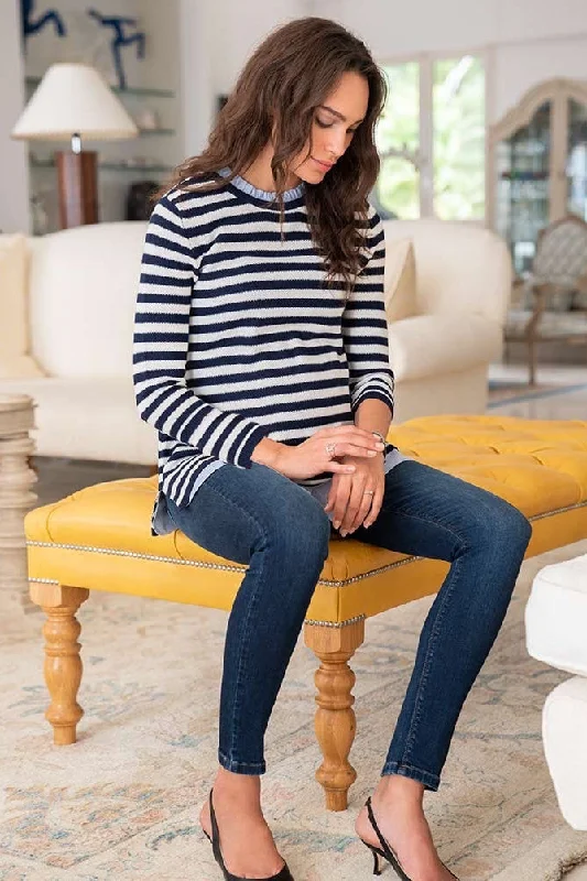 Round neck design Jamie LS Cotton Maternity & Nursing Sweater Set