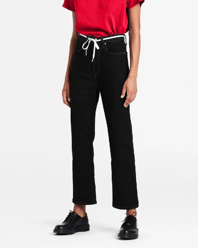 Playful Style Levi's® Womens Ribcage Straight Ankle Jeans - Black Sprout
