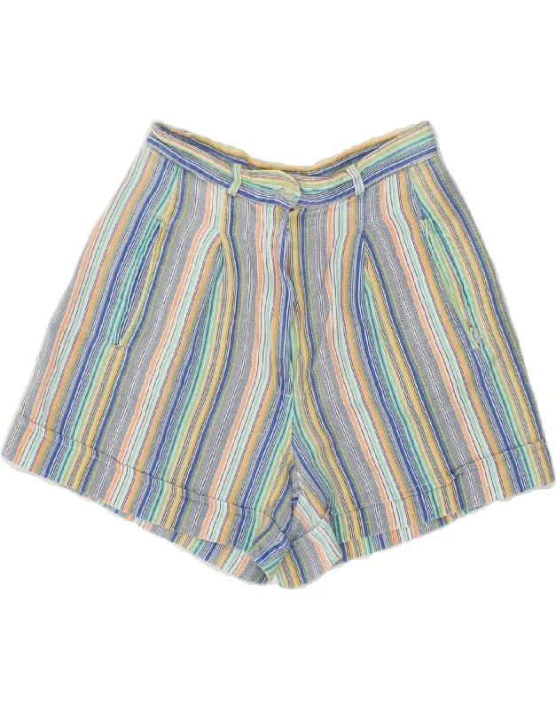 Dressing Tips VINTAGE Womens Casual Shorts UK 10 Small W26  Multicoloured Striped