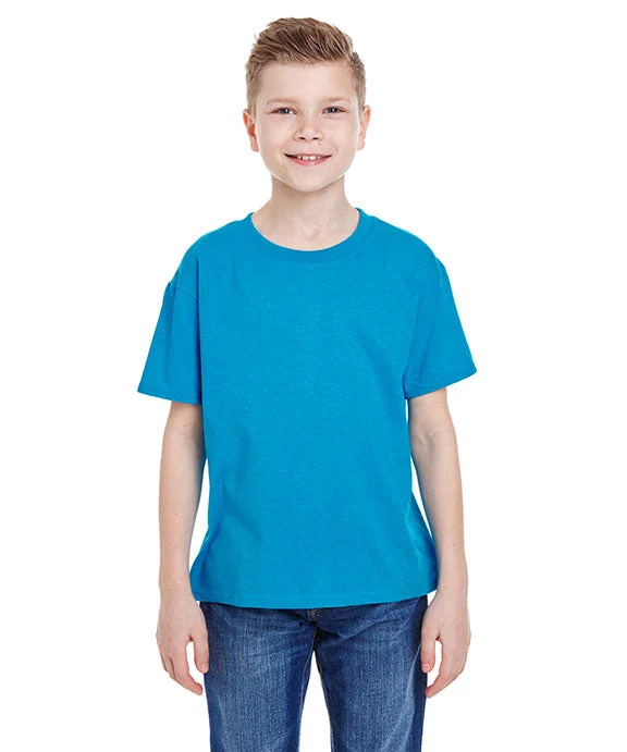 Bottom And Versatile 3930B - Fruit of the Loom Youth 100% Heavy Cotton HD® T-Shirt | Turquoise Heather Bottom And Versatile 3930B - Fruit of the Loom Youth 100% Heavy Cotton HD® T-Shirt | Turquoise Heather