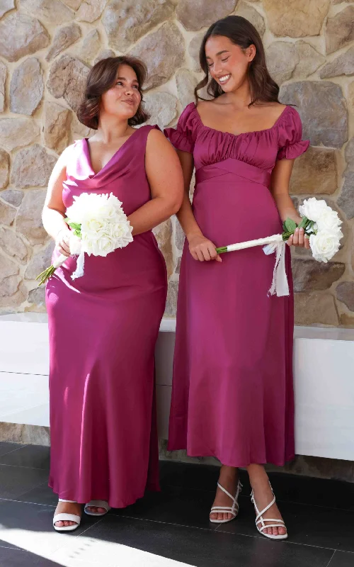 Fresh And Fashionable Jolene Maxi Dress - Plum