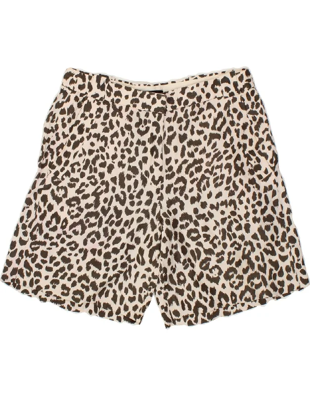 Retro Design J. CREW Womens Chino Shorts US 10 Large W32  White Animal Print Linen