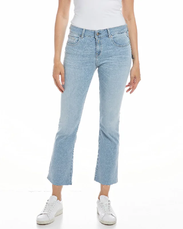Trendy Items Replay Womens Faaby Flare Crop Jeans - Light Blue
