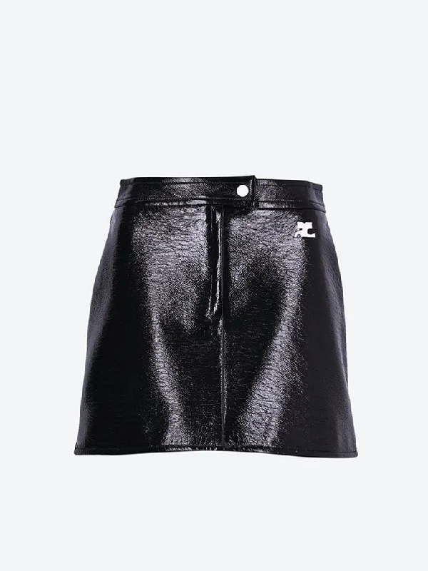 Street Personality Style Reedition vinyl mini skirt