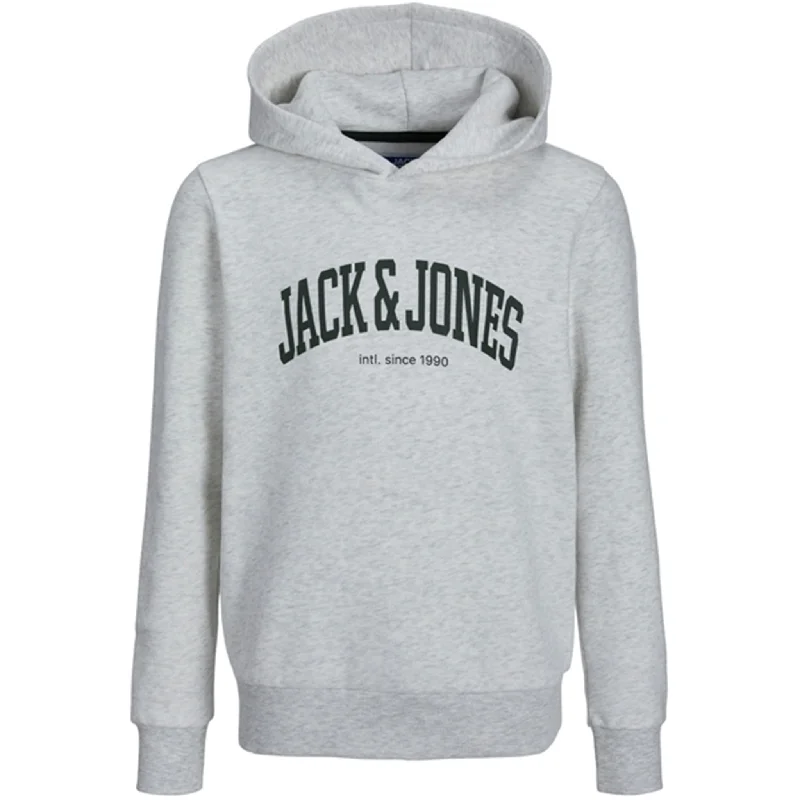 Personalized print Jack & Jones Junior White Melange Josh Sweat Hoodie