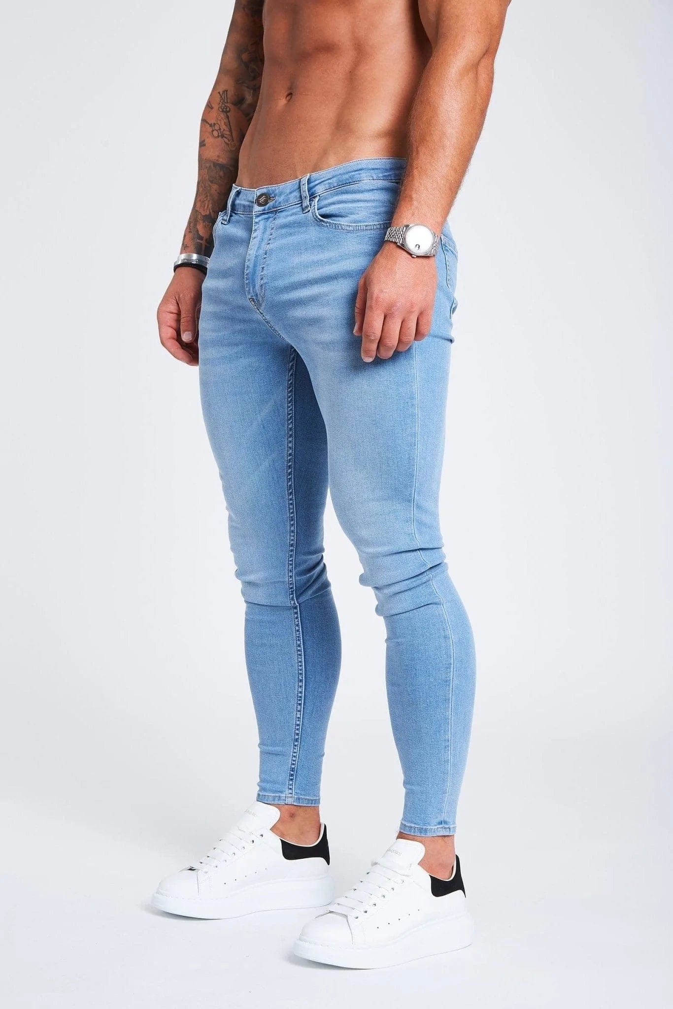 Fashionable In The Times SKINNY FIT JEANS NON RIPPED - LIGHT BLUE