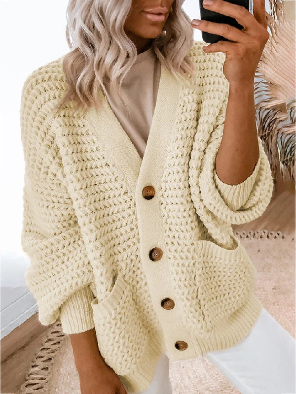 Warm Winter Series V-Neck Long Sleeve Cardigan