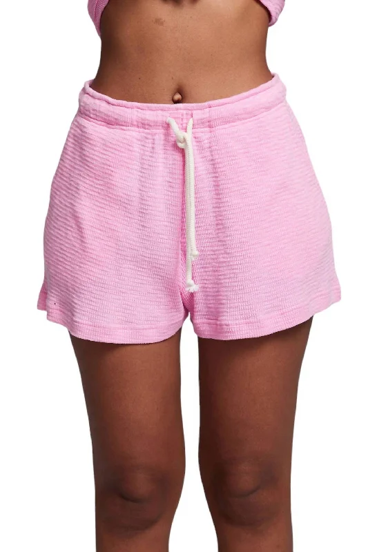 Classic And Versatile Waffle Shorts In Lavender