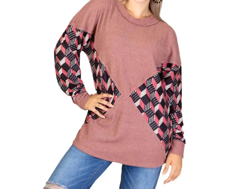 Skirt style Matrix Waffle Top In Mauve