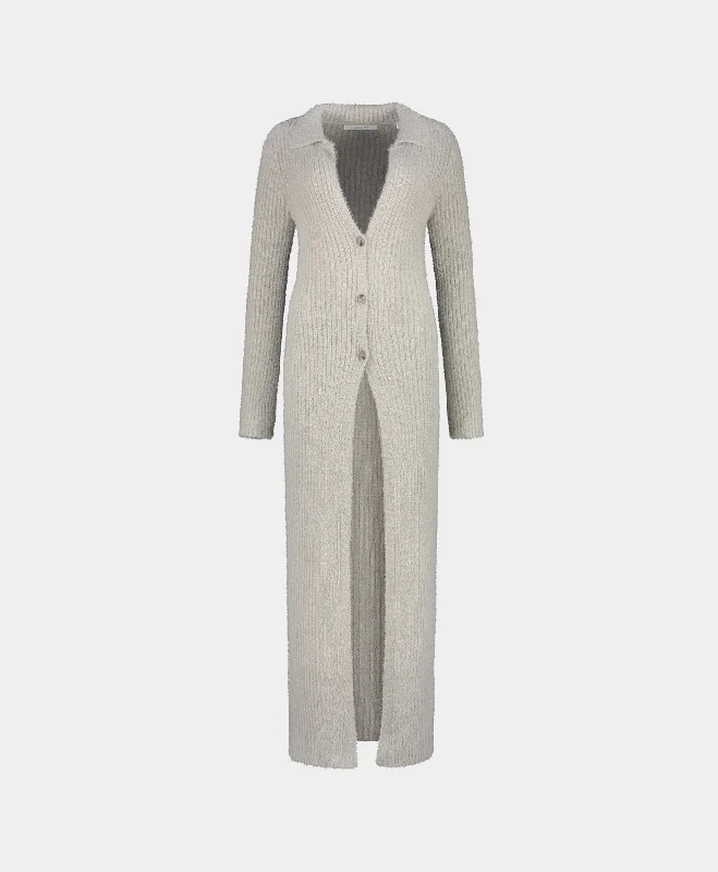 Romantic And Fresh Ultimate Grey Fluffy Long Cardigan