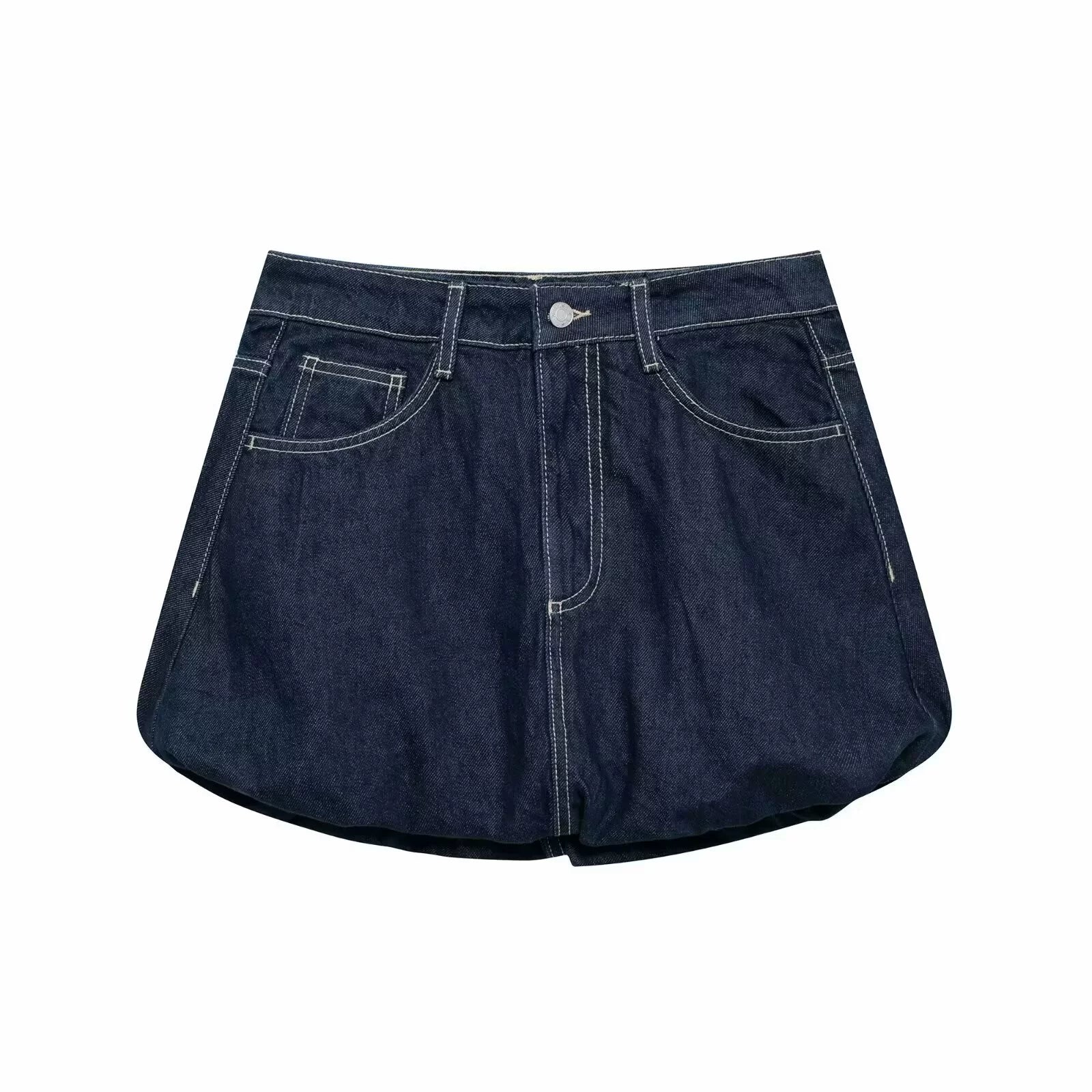Body Design Pockets Denim Skirt