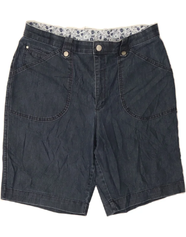 Letter embroidery LEE Womens Denim Shorts US 16 2XL W36  Blue Cotton