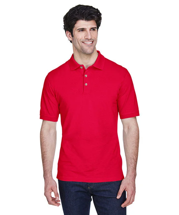 Lazy Home 8535 - UltraClub Mens Classic Piqué Polo Shirt | Red