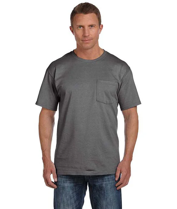Party Wear 3930P - Fruit of the Loom 100% Heavy Cotton HD® Pocket T-Shirt | Charcoal