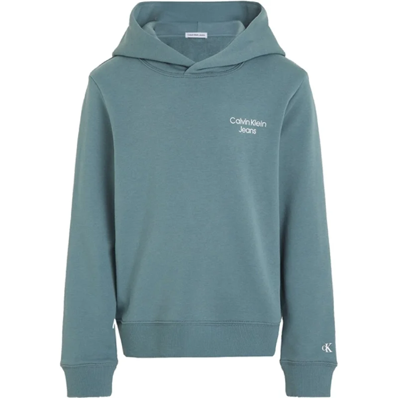 Classic Design Calvin Klein CKJ Stack Logo Hoodie Goblin Blue