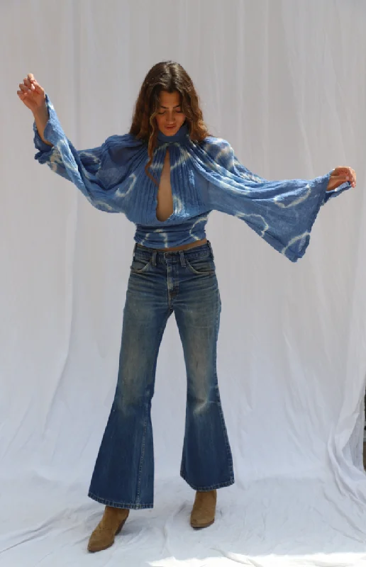 Retro Design Techno Top- Denim